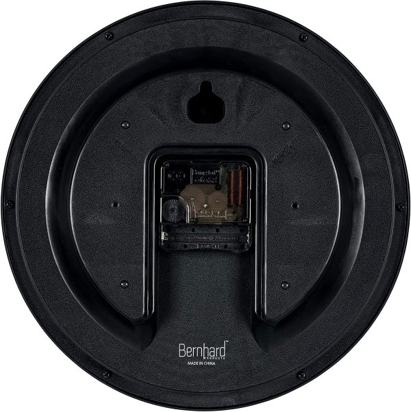 Bernhard Products Black Wall Clock Silent Non Ticking 10 Inch Quality Quartz Battery Operated Round Easy to Read Home/Office/Kitchen/Classroom/School Clock Sweep Movement - Image 4