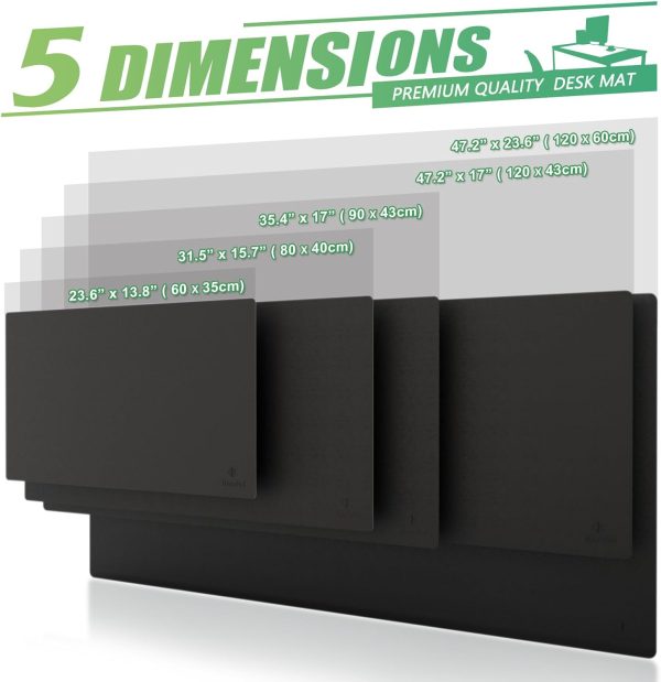K KNODEL Leather Desk Mat, Large Office Desk Pad, Computer Desk Mat, Laptop Mat for Desk, Desk Protecor Mat, Desktop Mat, Desk Writing Pad, Desk Blotter Pad, Desk Cover Mat (31.5"x15.7", Black) - Image 4