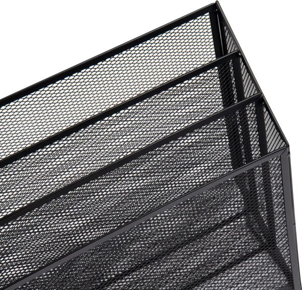 Mind Reader Vertical File Storage, Desktop Organizer, Workspace, Office, Metal Mesh, 12.5" L x 3.75" W x 11.5" H, Black - Image 5