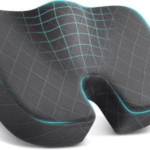 TushGuard Seat Cushion - Memory Foam Cushion for Office Chair, Car Seat, Airplane, Bleacher - Sciatica & Hip & Coccyx Pain Relief Desk Chair Cushion for Long Sitting Office Workers, Car Drivers
