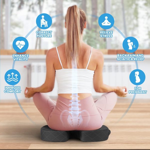 TushGuard Seat Cushion - Memory Foam Cushion for Office Chair, Car Seat, Airplane, Bleacher - Sciatica & Hip & Coccyx Pain Relief Desk Chair Cushion for Long Sitting Office Workers, Car Drivers - Image 4