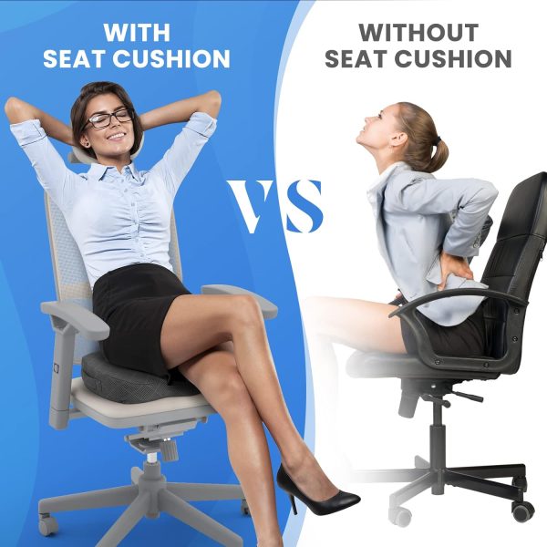 TushGuard Seat Cushion - Memory Foam Cushion for Office Chair, Car Seat, Airplane, Bleacher - Sciatica & Hip & Coccyx Pain Relief Desk Chair Cushion for Long Sitting Office Workers, Car Drivers - Image 7