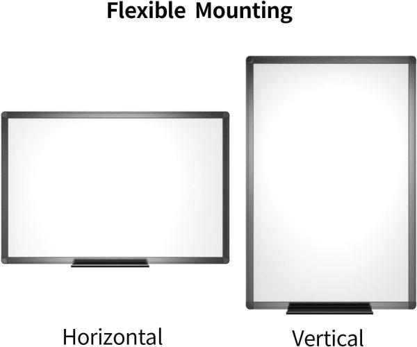 VIZ-PRO Magnetic Dry Erase White Board, 36 X 24 Inches, Black Aluminium Frame - Image 2